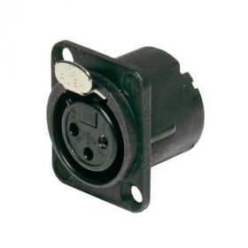 XLR panel connector Female 3-pin, black